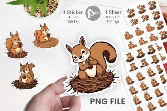Download Acorn Squirrel Sticker - Acorn Collection