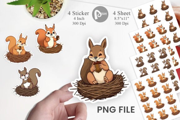 Download Acorn Squirrel Sticker - Acorn Collection