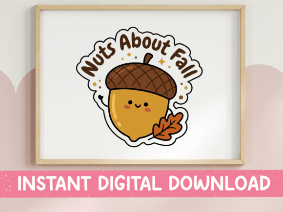 Download Nuts About Fall Acorn Sticker Design - Acorn Collection