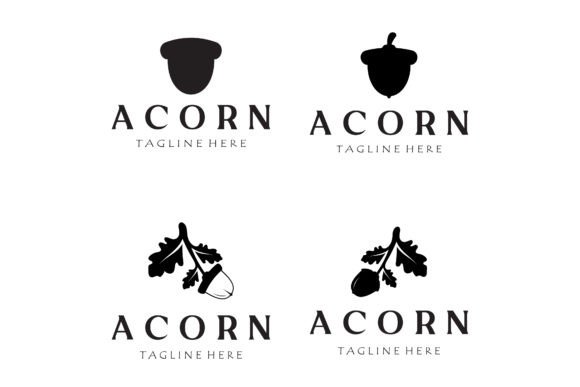 Download Simple Acorn Logo Design with Leaves,oak - Premium Resources