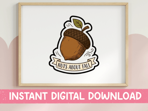Download Nuts About Fall Acorn Sticker Design - Acorn Collection