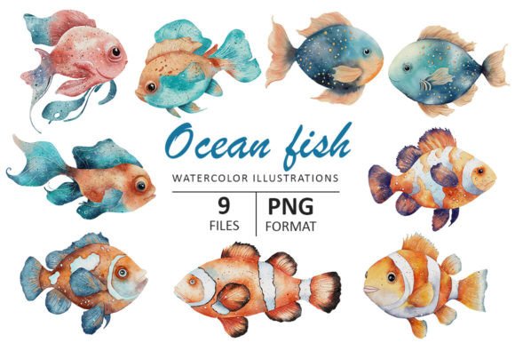 Download Ocean Fish Watercolor Illustration - Ocean Collection