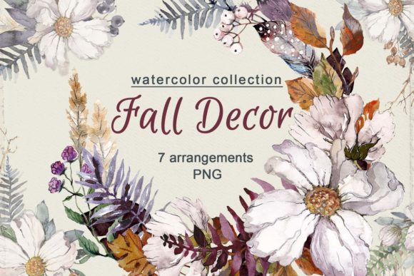 Download Watercolor Fall Decor Arrangements - Fall decor Collection