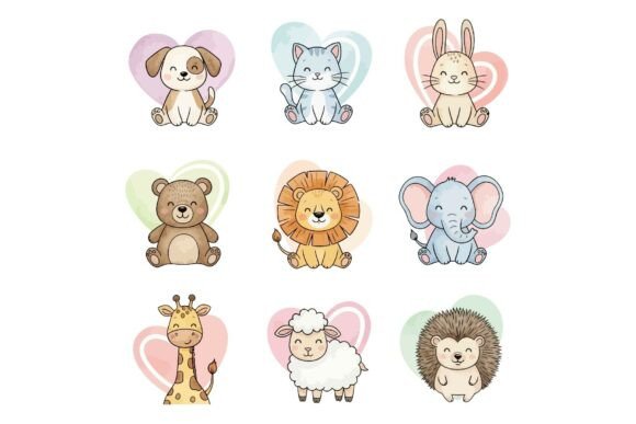 Download Cute Baby Animals with Hearts - Heart Collection