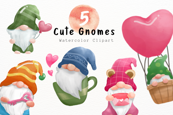 Download Cute Gnome Watercolor Clipart - Cute gnome Collection