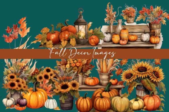 Download Fall Decor, Watercolour, Sunflowers. PNG - Premium Resources