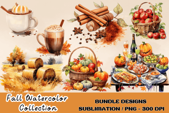 Download Watercolor Fall Decor Clipart Autumn PNG - Fall decor Collection
