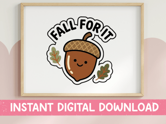 Download Fall for It Cute Acorn Sticker - Acorn Collection